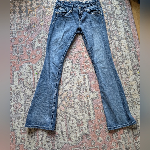 Miss Me Light Blue Boot Cut Jeans 28/34 - Picture 3 of 8